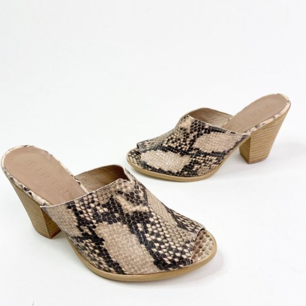 FIRTH Snake Python Heeled Mules Slip On